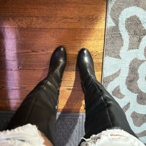 Black leather Adrienne Vittadini Black Over the Knee Boots